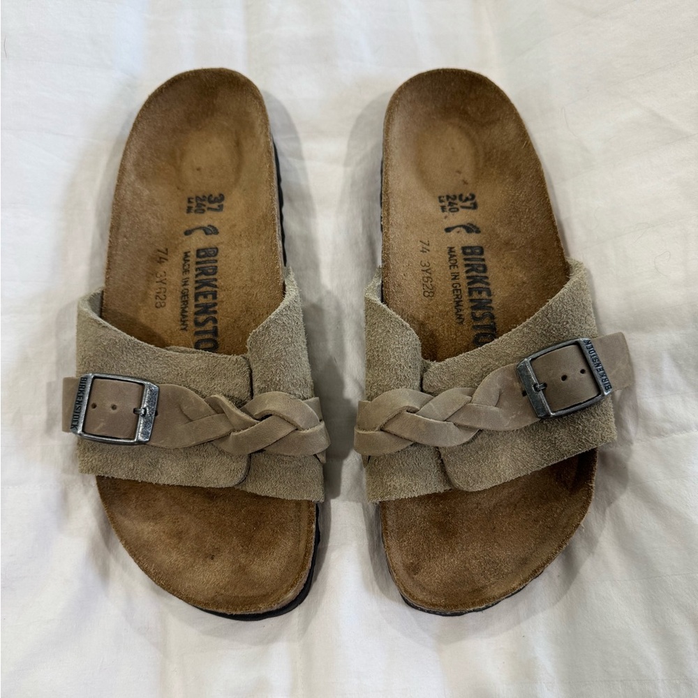 Birkenstock Taupe Oita Braided Sandals